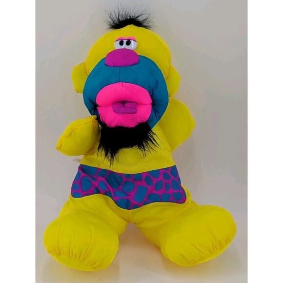 Puffalumps Grunts Caveman Yellow Plush Club 1992 Fisher Price Vintage Retro 2271 - Picture 1 of 9